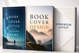 design ebook cover, workbook covers, book cover layout and kdp book cover