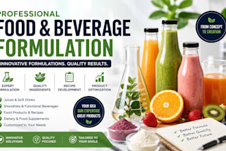 formulate food, juice, soft drinks, smoothies, beverages and supplements
