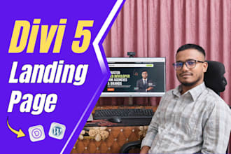 design divi 5 landing page in wordpress using divi builder