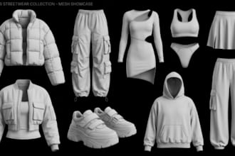 create second life 3d clothing, garments, avatar rigging and attachments