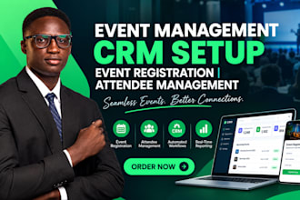 setup event management CRM for event registration booking attendee manage