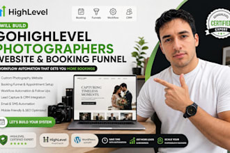build gohighlevel photographers website ghl booking funnel workflow expert