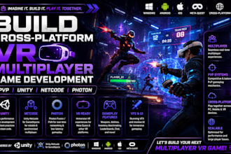 build cross platform VR multiplayer game development pvp unity netcode photon