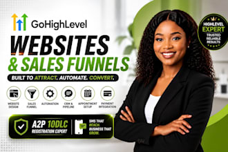 build gohighlevel website gohighlevel landing page sales funnel a2p 10dlc expert