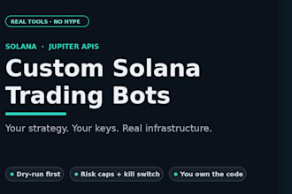 build a custom solana trading bot or dashboard with jupiter