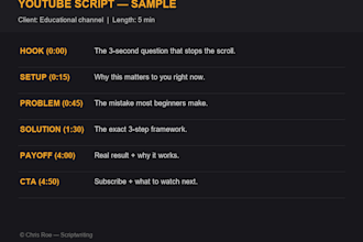 write viral youtube scripts and sales copy