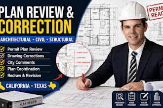 review architect civil and structural engineer permit plans in california, texas