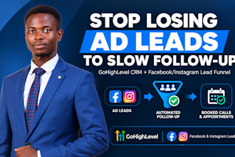 setup gohighlevel CRM automation funnel insurance hvac leads facebook instagram