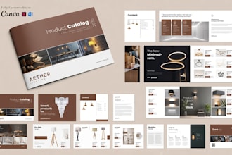 design product catalog, sell sheet one pager or lookbook for ecommerce brands