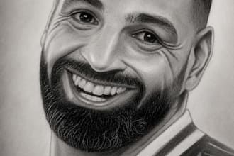 create a realistic graphite pencil portrait from your photo