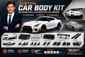custom car body kit widebody kit 3d car modeling automotive car parts cad design