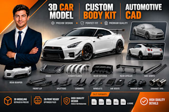 custom car body kit widebody kit 3d car modeling automotive car parts cad design