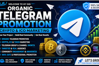 do organic telegram promotion telegram marketing ico token crypto promotion