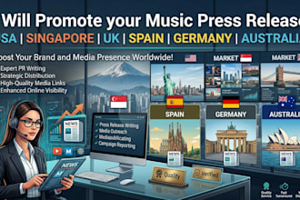 promote your music press release in USA singapore UK spain germany australia