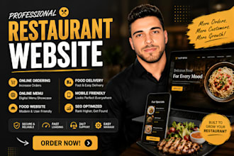 design a restaurant website with online menu, booking and food ordering