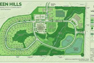 draw an autocad site plan, civil plot plan, and land development layout