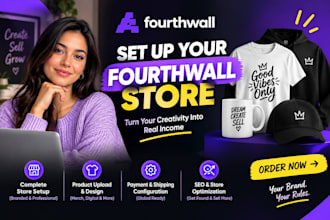 setup fourthwall creator store, design fourthwall website print on demand