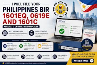 file philippines tax return bir 1601eq, 0619e and 1601c