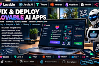 fix lovable ai, deploy lovable jarvis ai telnyx hermes obsidian base44 app n8n