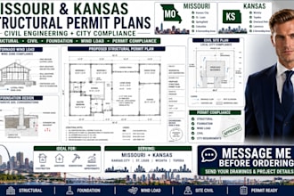 create civil and structural permit drawings for missouri and kansas