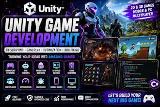 develop unity games c sharp scripting gameplay optimization bug fixing