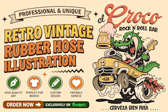vintage retro rubber hose illustration