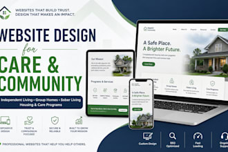 design premium website for independent living home, group home, sober living al