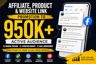 share your affiliate, product, website link to 950,000 active audience