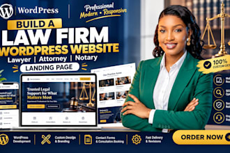 build law firm wordpress website lawyer attorney website notary landing page