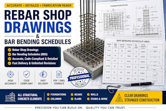 do rebar shop drawings and bar bending schedules