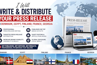 write and distribute your press release in denmark egypt finland france georgia