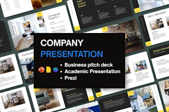 design real estate presentation, sales, annual report, business proposal, prezi