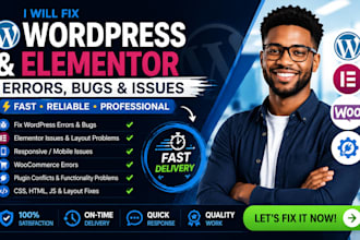 fix wordpress errors, bugs, and elementor issues