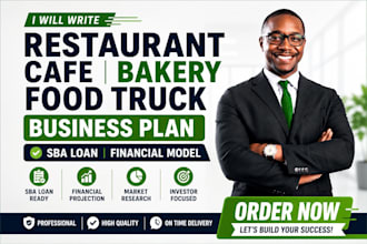 write restaurant cafe bakery food truck business plan sba loan financial model