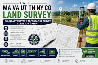 ma va ut tn ny co land survey boundary survey topographic survey surveyor permit