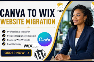 migrate canva website to wix, redesign wix website, wix website landing page