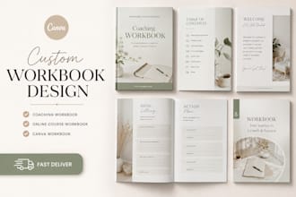 design coaching workbook, online course workbook, and canva worbook design