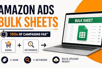 create amazon ads bulk upload spreadsheets for asins and keywords