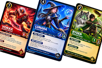 design custom card game, tcg and trading card game cards