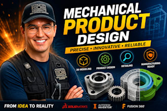 do mechanical product design, dfm mechanical engineering, 3d model in fusion 360