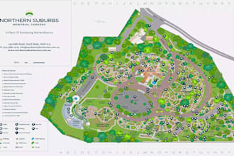 design wayfinding map, resort, visitor map, campus navigation, park