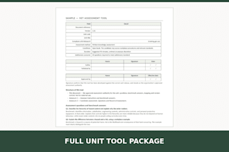 write vet assessment tools and training resources mapped to units of competency