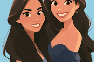create a disney cartoon illustration