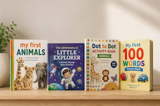 design children book cover, educational book cover and children kdp cover
