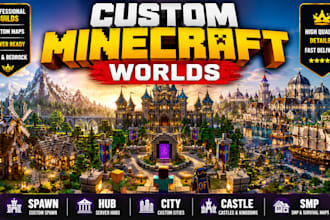 build custom minecraft server spawn hub lobby castle village city map smp skin