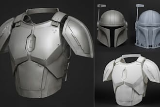 custom 3d cosplay model 3d armor model wearable armor 3d helmet 3d mask printing