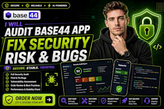 audit base44 app fix security risk and bugs