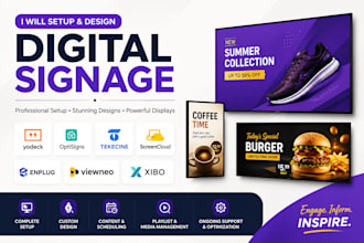 setup and design yodeck optisigns tekecine screencloud digital signage billboard