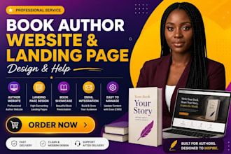 design author website, book author website, ebook website, author landing page
