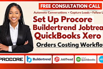 set up procore buildertrend jobtread quickbooks  xero orders costing workflow